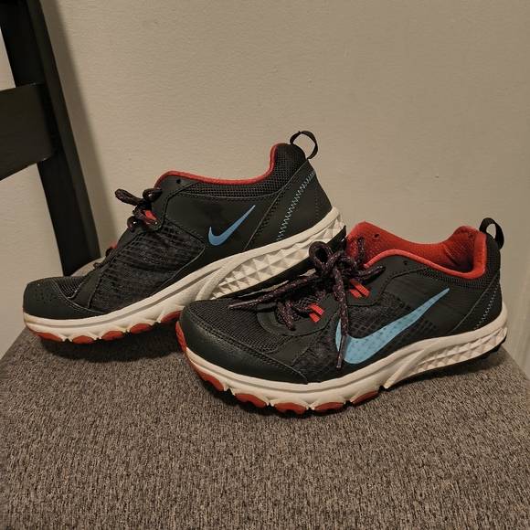 Nike Shoes - Nike Black and Pink Sneakers with Blue Swoosh